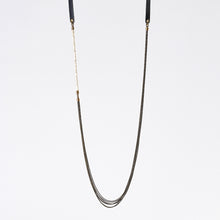 strapped messy S fishbone brass necklace #1