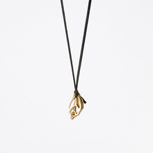 strapped light shell brass necklace #1