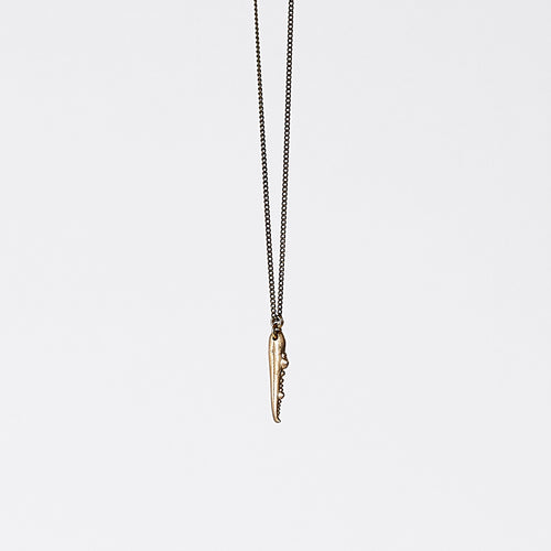 treasure nature crab brass necklace #1