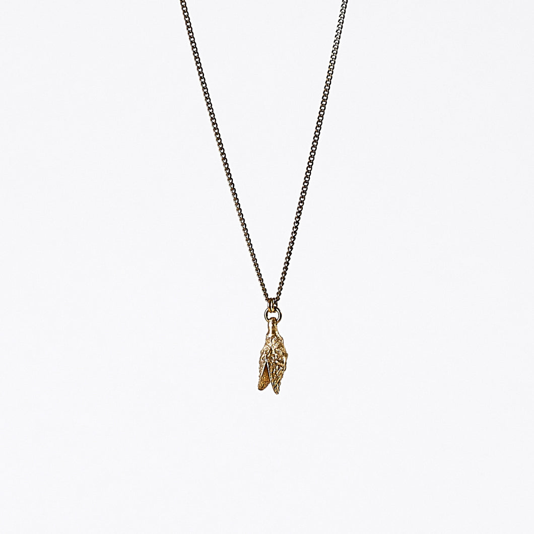 treasure nature leaf brass necklace #1