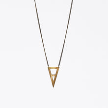 edgy triangle M brass necklace #1