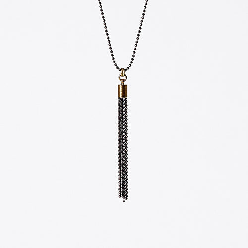 tassel ball chain S brass necklace #2