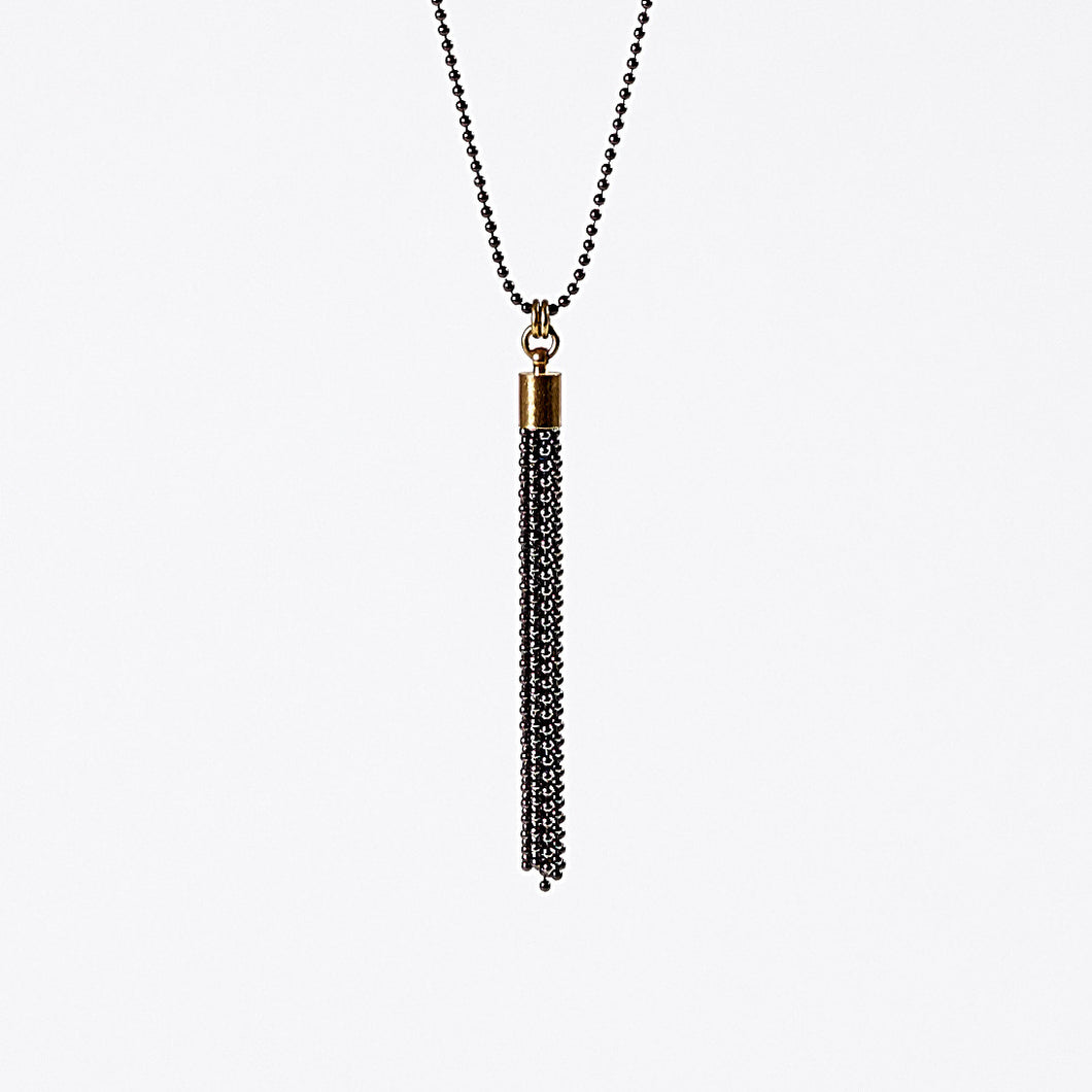 tassel ball chain S brass necklace #2