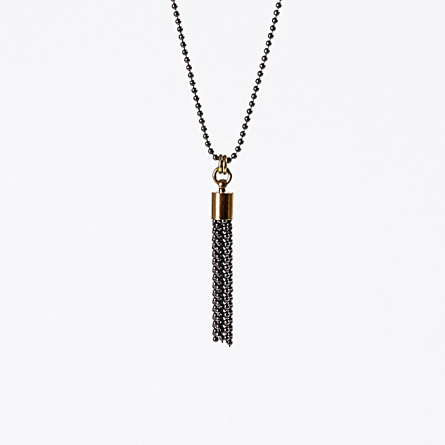 tassel ball chain S brass necklace #5