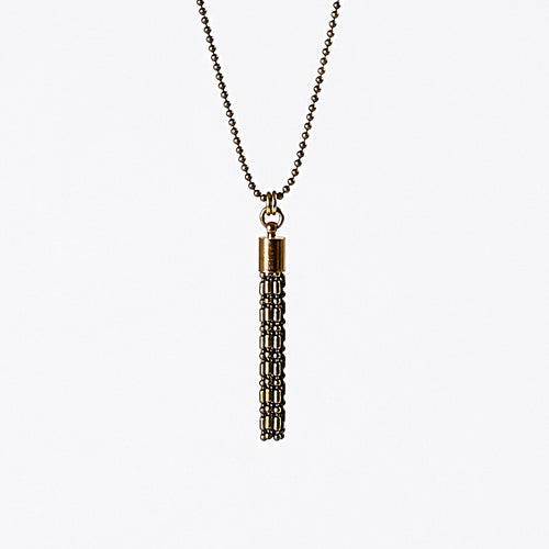 tassel ball chain S brass necklace #8