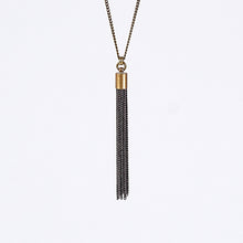 tassel curb chain M brass necklace #1