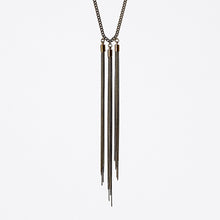 tassel curb chain native brass necklace #1