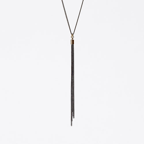 tassel curb chain XS brass necklace #1