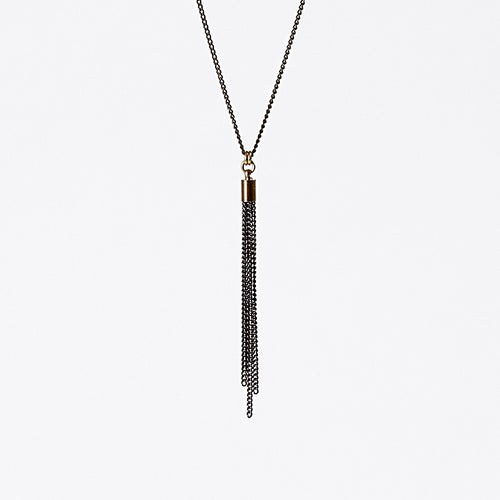 tassel curb chain XS brass necklace #2