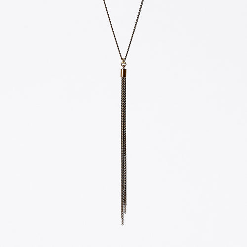 tassel curb chain XS brass necklace #3