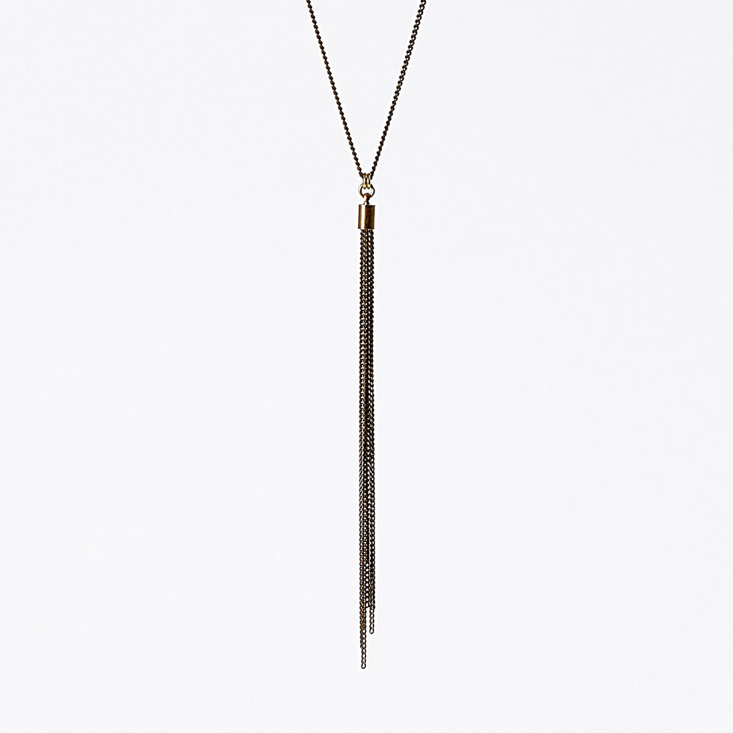 tassel curb chain XS brass necklace #3