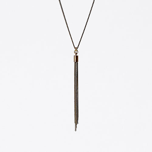tassel curb chain XS brass necklace #4